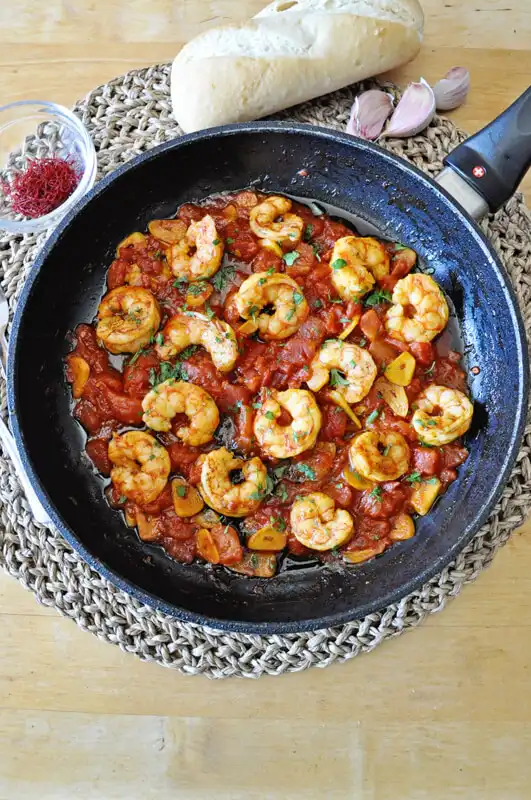 Garlic Shrimp with Saffron