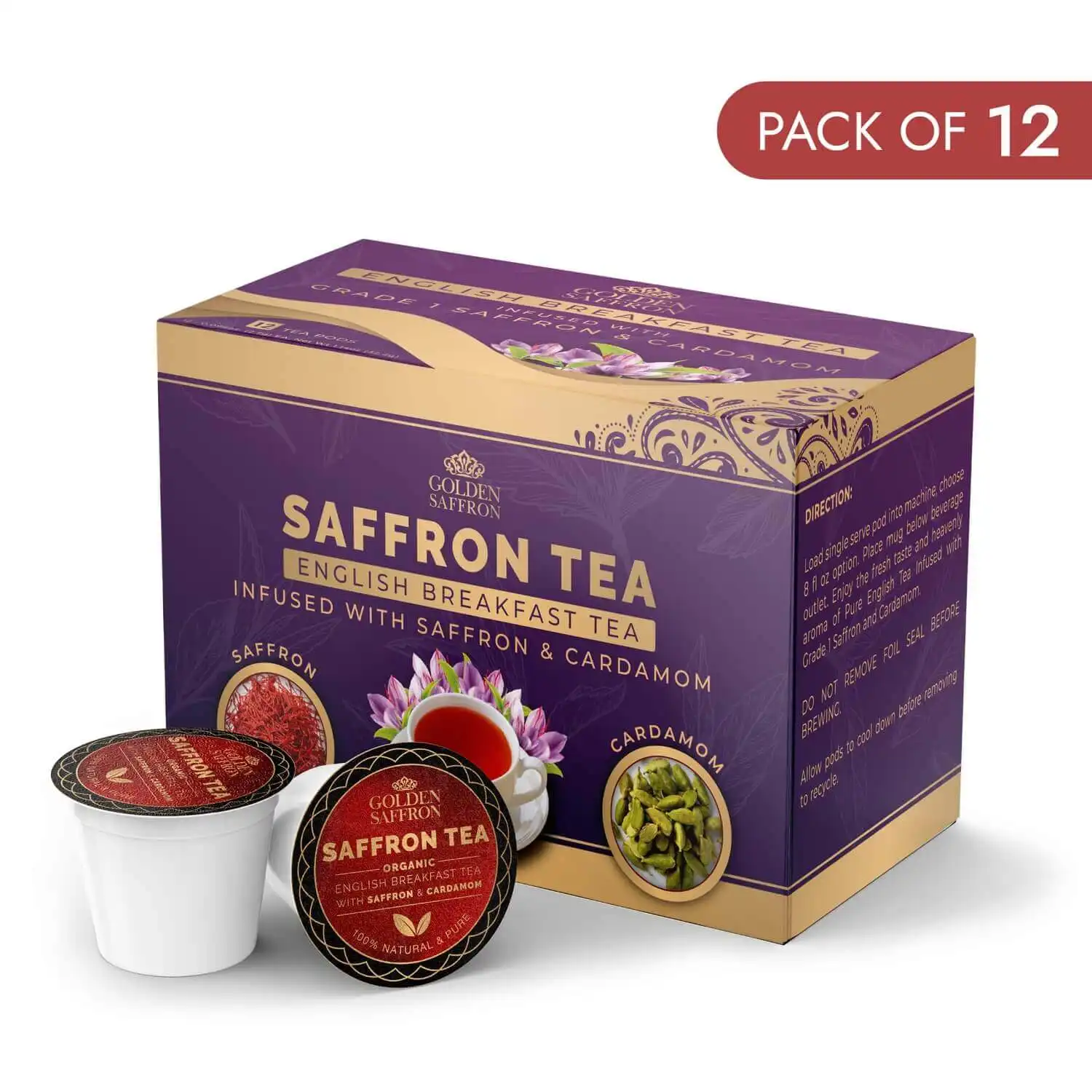 Golden Saffron 12 Pods Tea